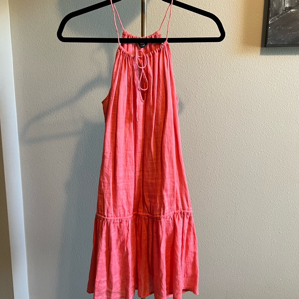 J Crew Coral Halter adjustable Dress